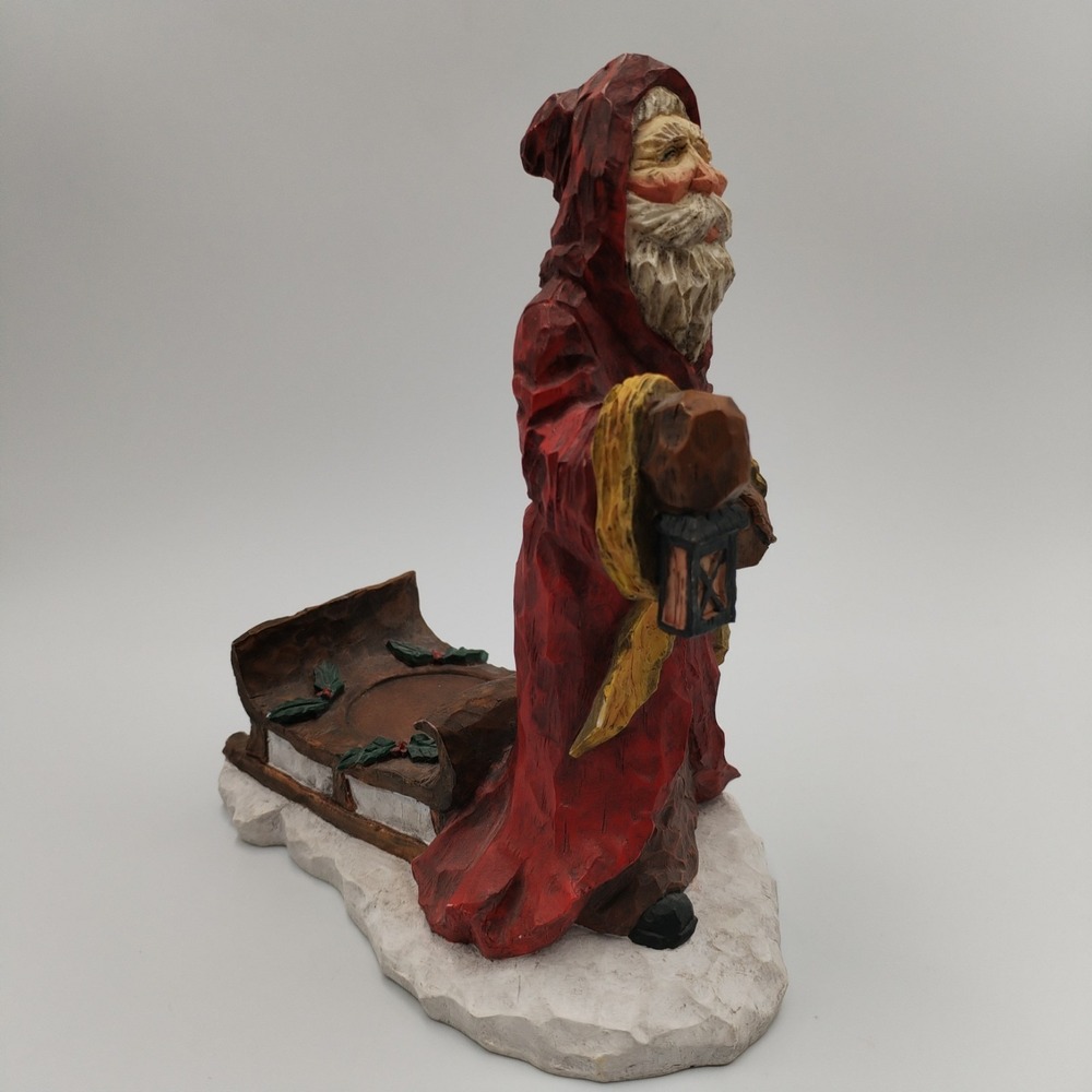Craig Kirkwood for DEMDACO 2002‎ Santa with Sledge Votive Candle Holder Figurine